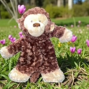 Baby Ganz Flat A Pat Monkey Plush Security Blanket 17” Lovey Gender Neutral